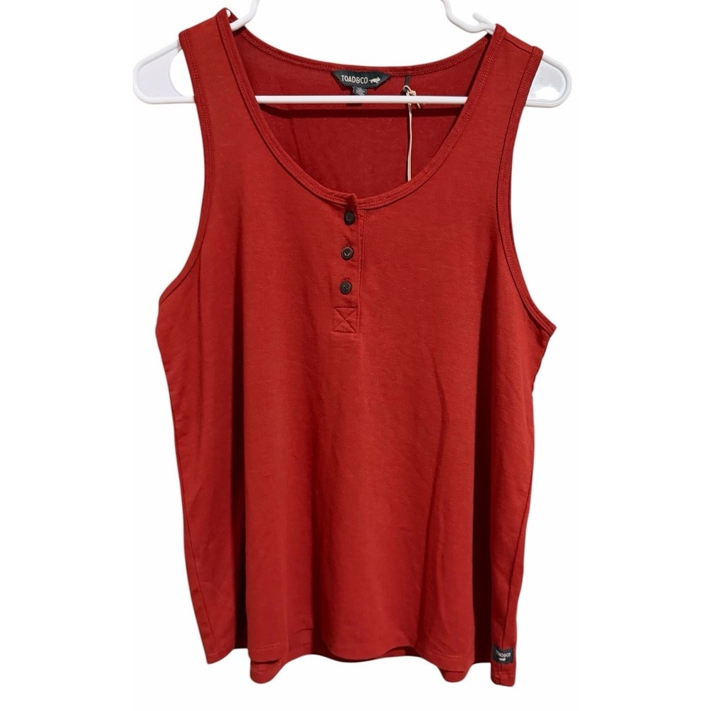 Toad&Co Piru Henley Tank Top Campfire Women's Size Large